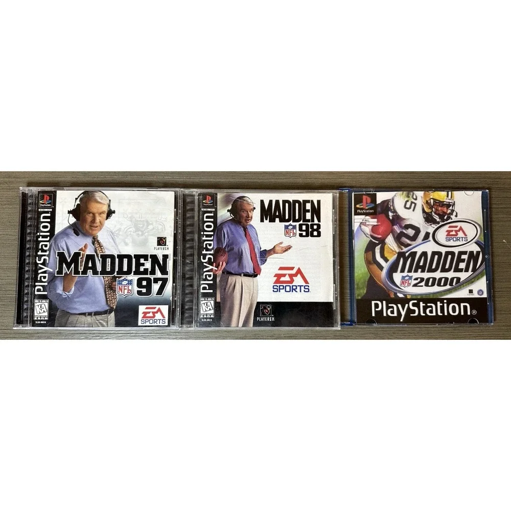 PS1 Madden NFL Game Lot - 97 CIB, 98 CIB, 2000 Disc Only - Sony PlayStation 1